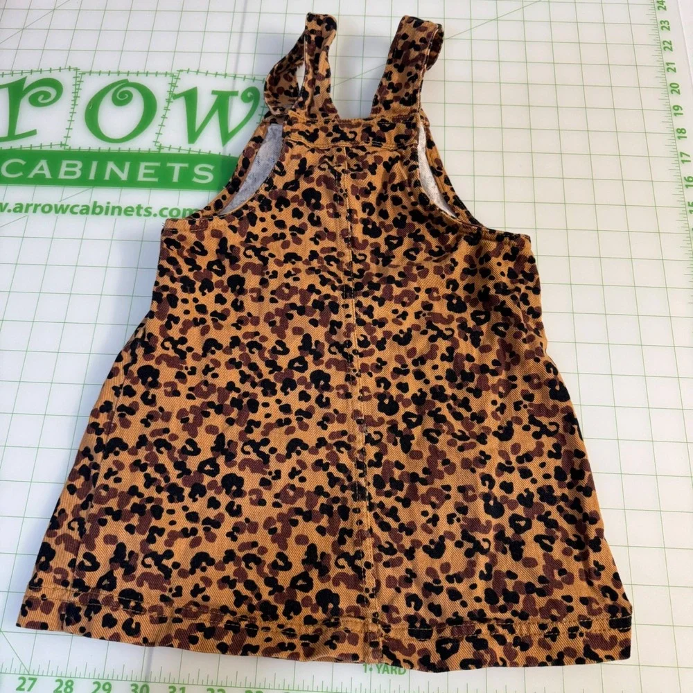 Cupcakes and Cashmere animal print overall dress with front pocket girls size 5